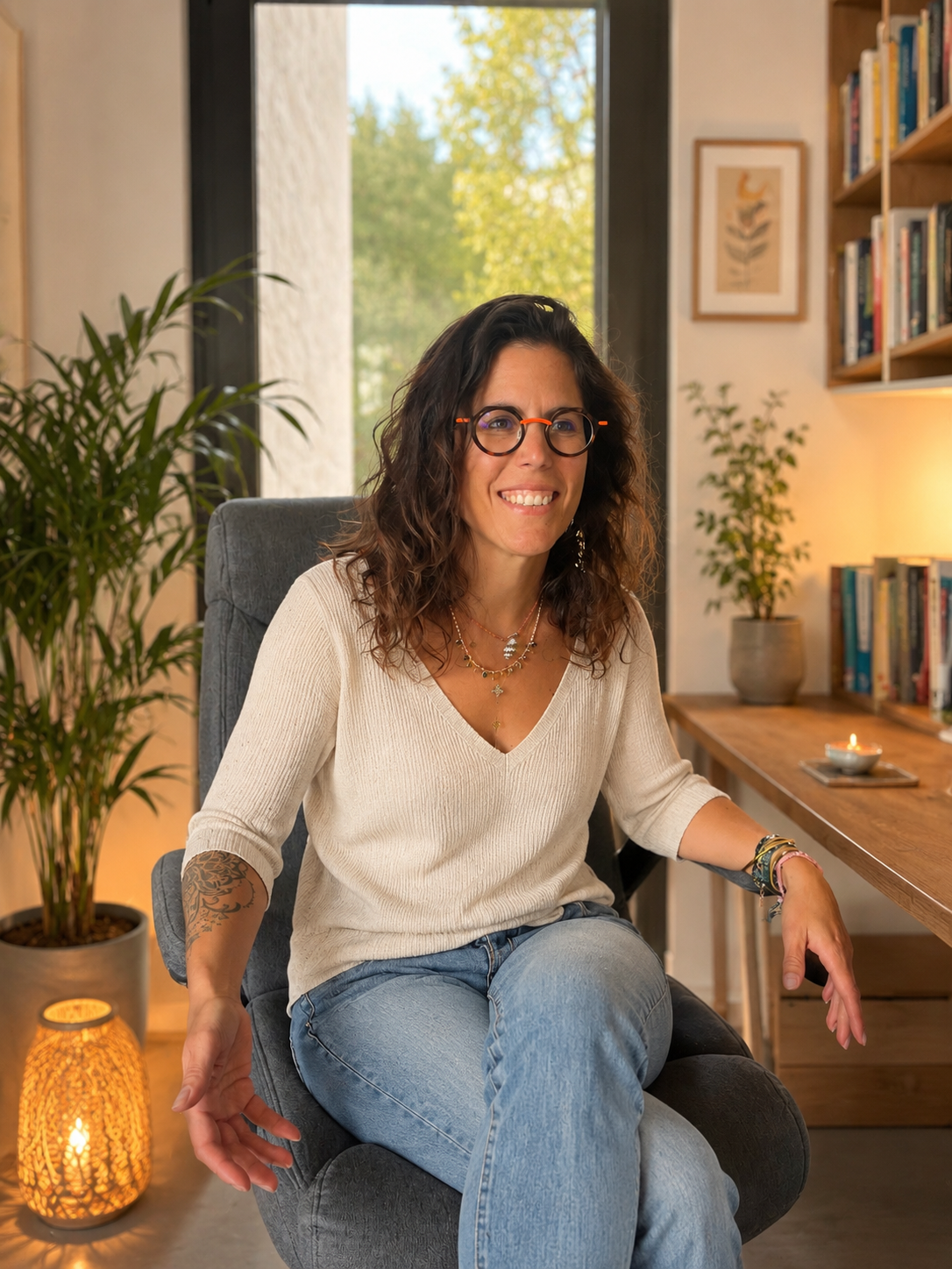 Portrait professionnel de Marion Mayer dans son cabinet
